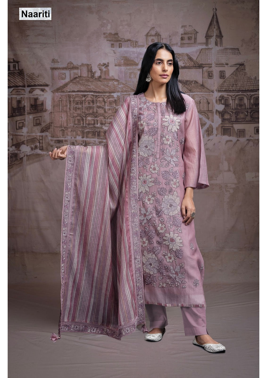 Sameen 2707 Naariti Mul Chanderi Pant Style Suits Supplier