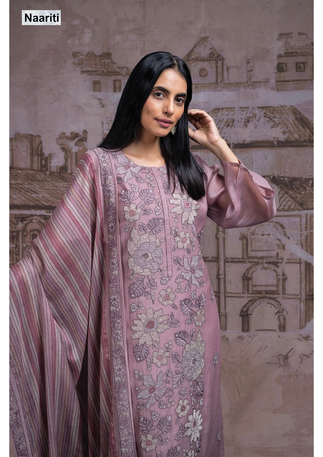 Sameen 2707 Naariti Mul Chanderi Pant Style Suits Supplier