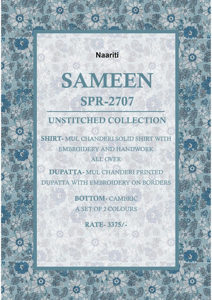 Sameen 2707 Naariti Mul Chanderi Pant Style Suits Supplier