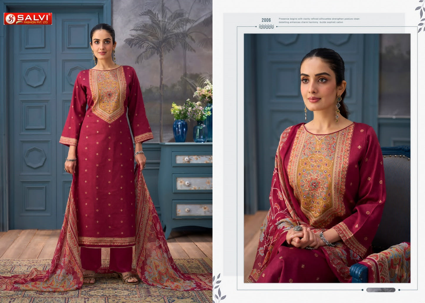 Sameera Vol 2 Salvi Fashion Jam Cotton Pant Style Suits Manufacturer India