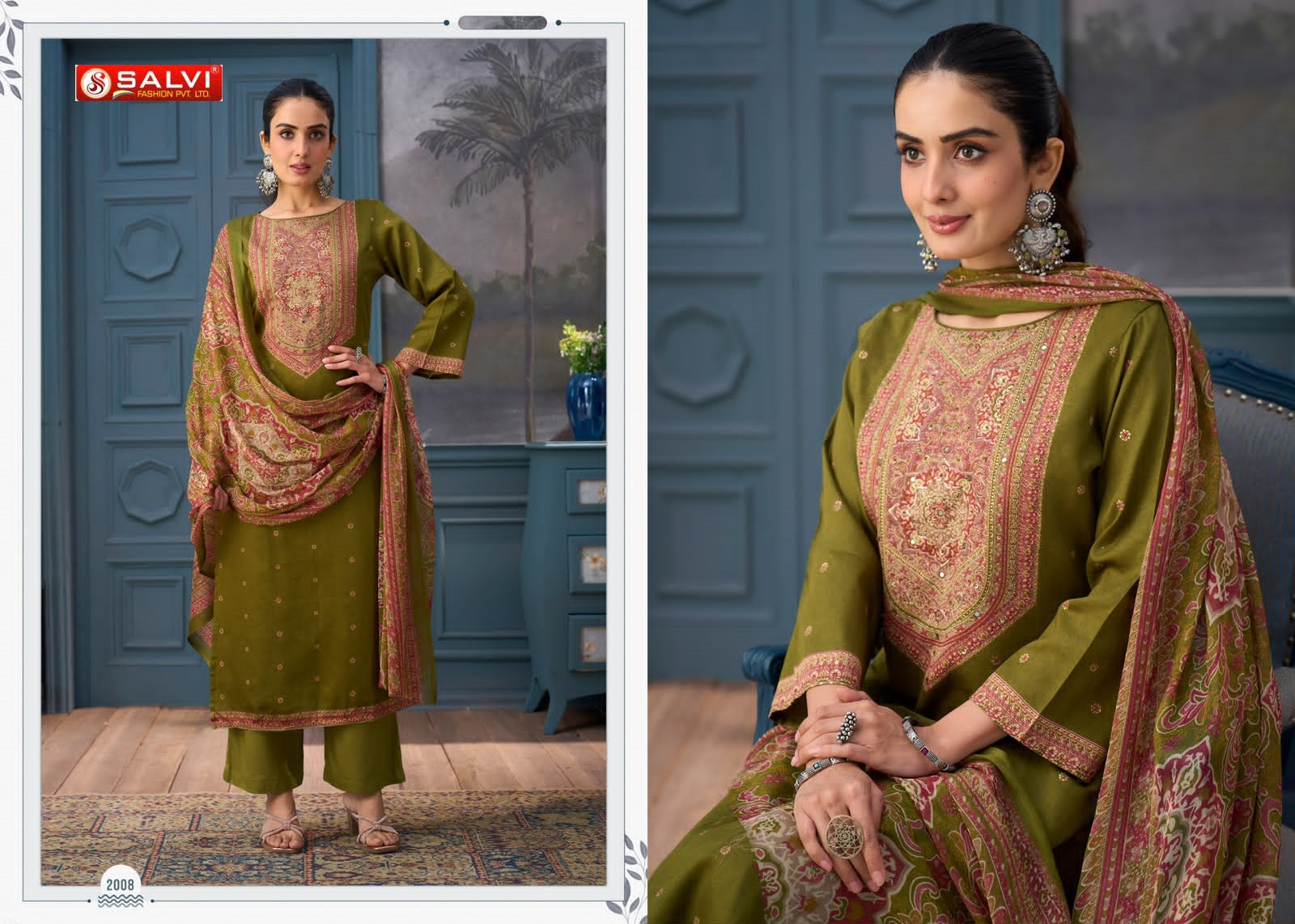 Sameera Vol 2 Salvi Fashion Jam Cotton Pant Style Suits Manufacturer India