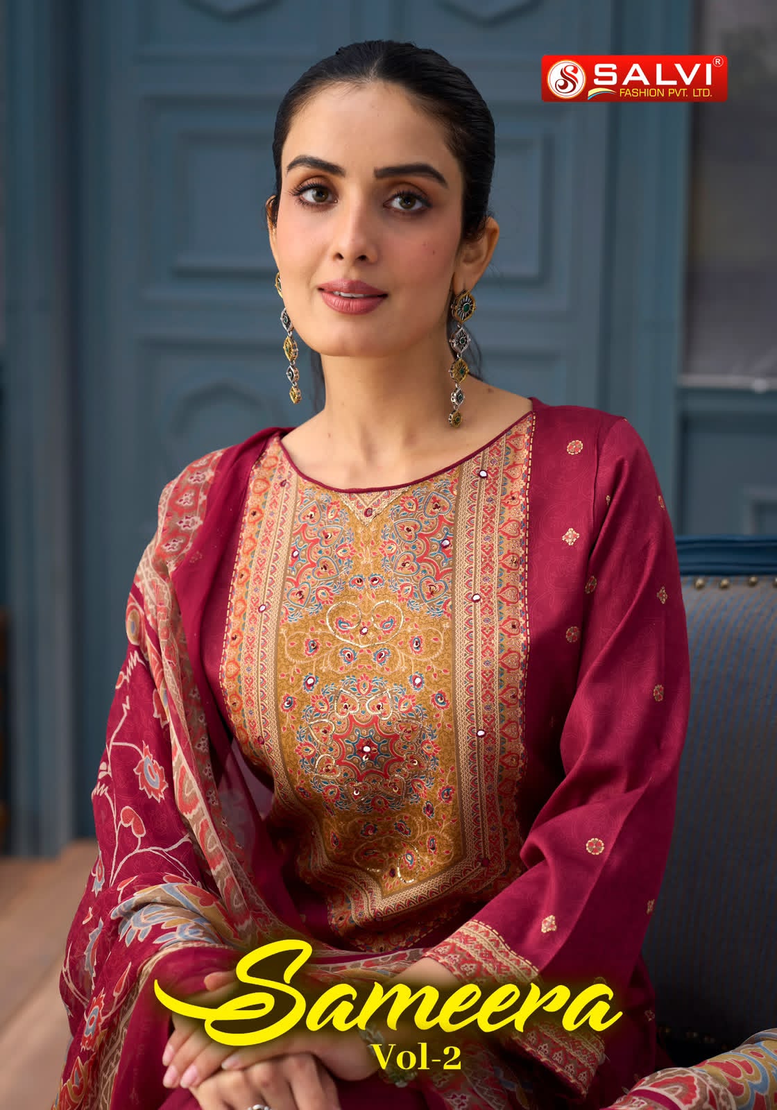Sameera Vol 2 Salvi Fashion Jam Cotton Pant Style Suits Manufacturer India
