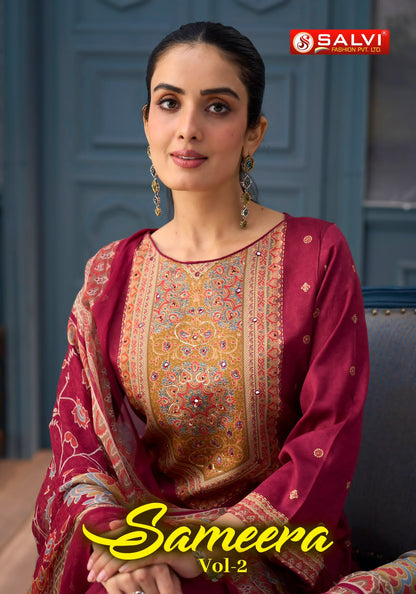 Sameera Vol 2 Salvi Fashion Jam Cotton Pant Style Suits Manufacturer India