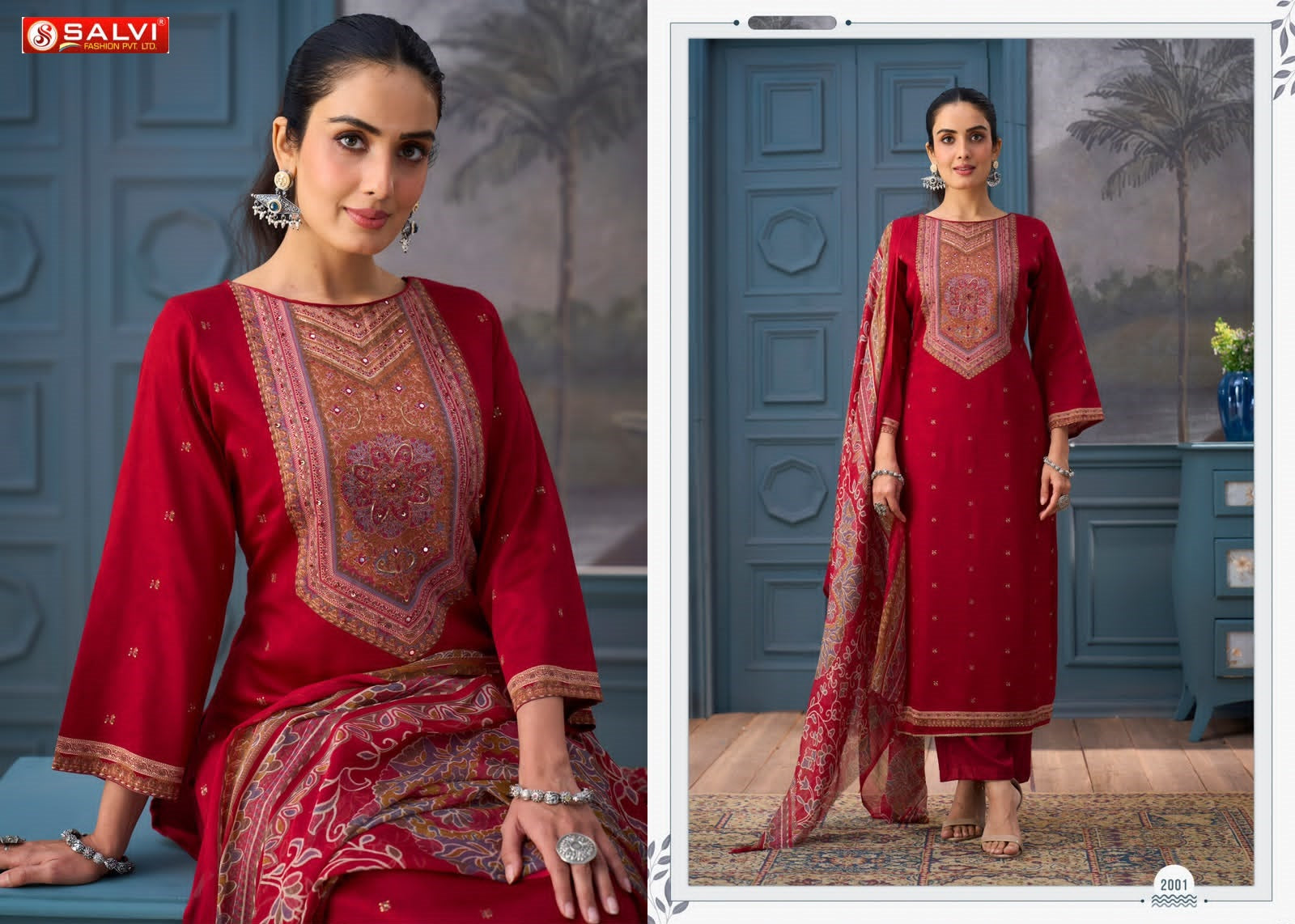 Sameera Vol 2 Salvi Fashion Jam Cotton Pant Style Suits Manufacturer India