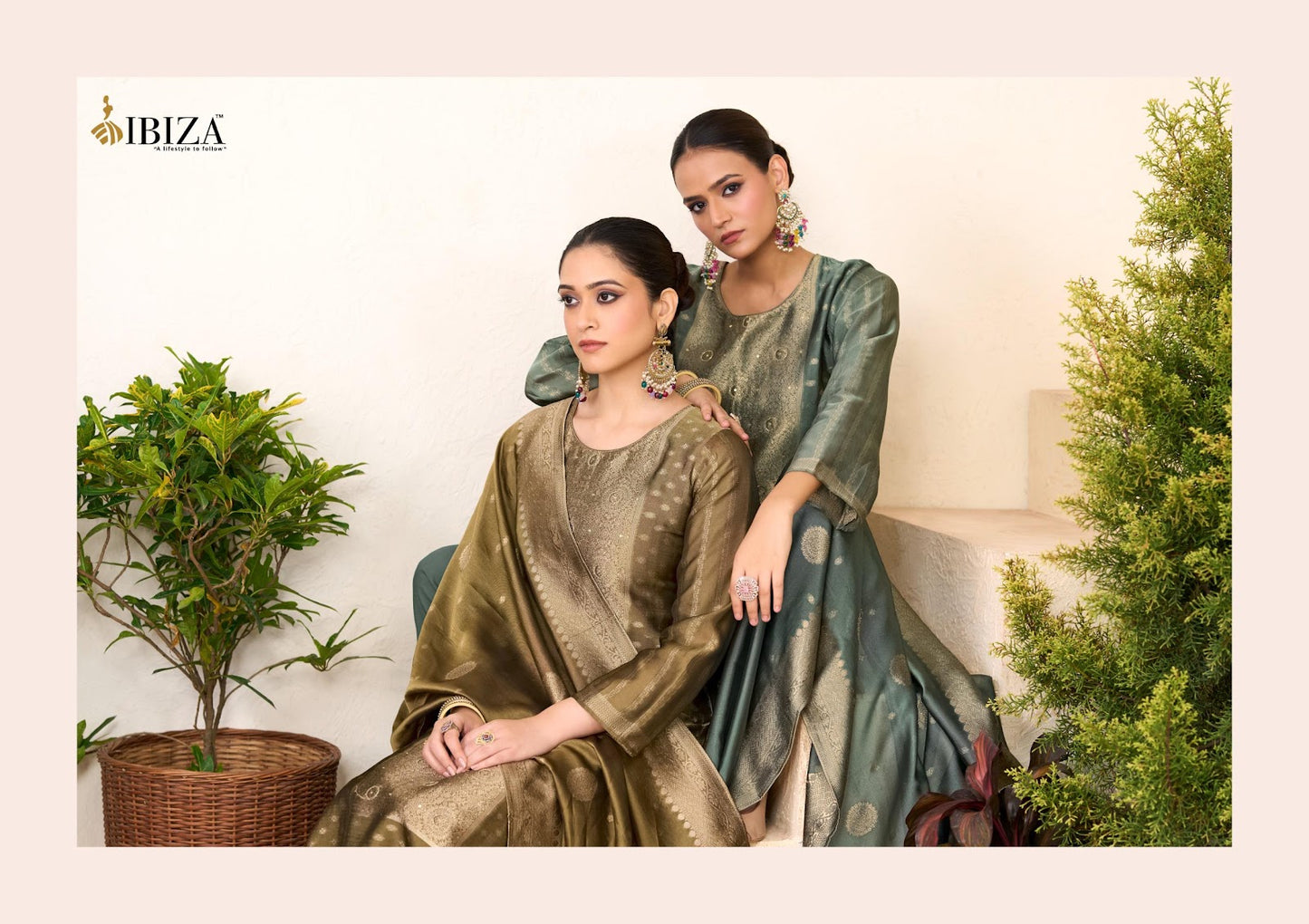 Samia Vol 2 Ibiza Silk Jacquard Pant Style Suits Wholesaler Gujarat