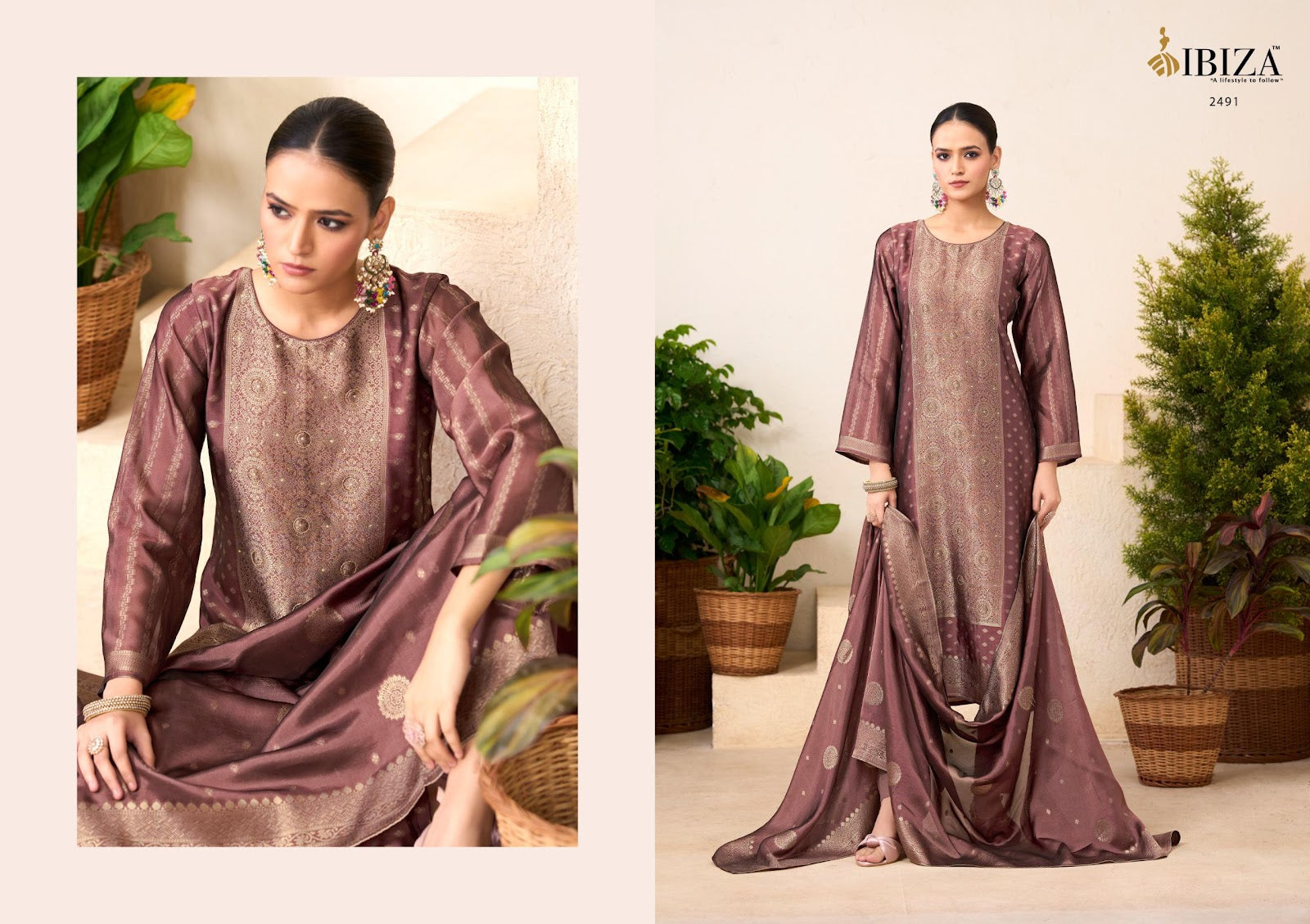 Samia Vol 2 Ibiza Silk Jacquard Pant Style Suits Wholesaler Gujarat