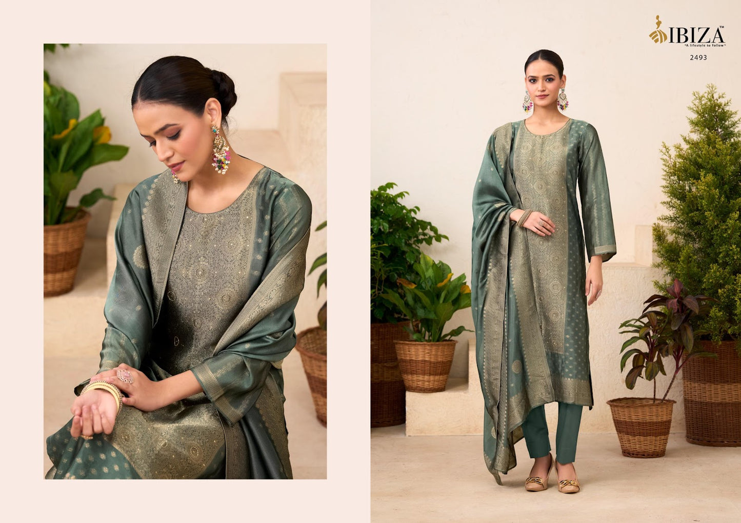 Samia Vol 2 Ibiza Silk Jacquard Pant Style Suits Wholesaler Gujarat