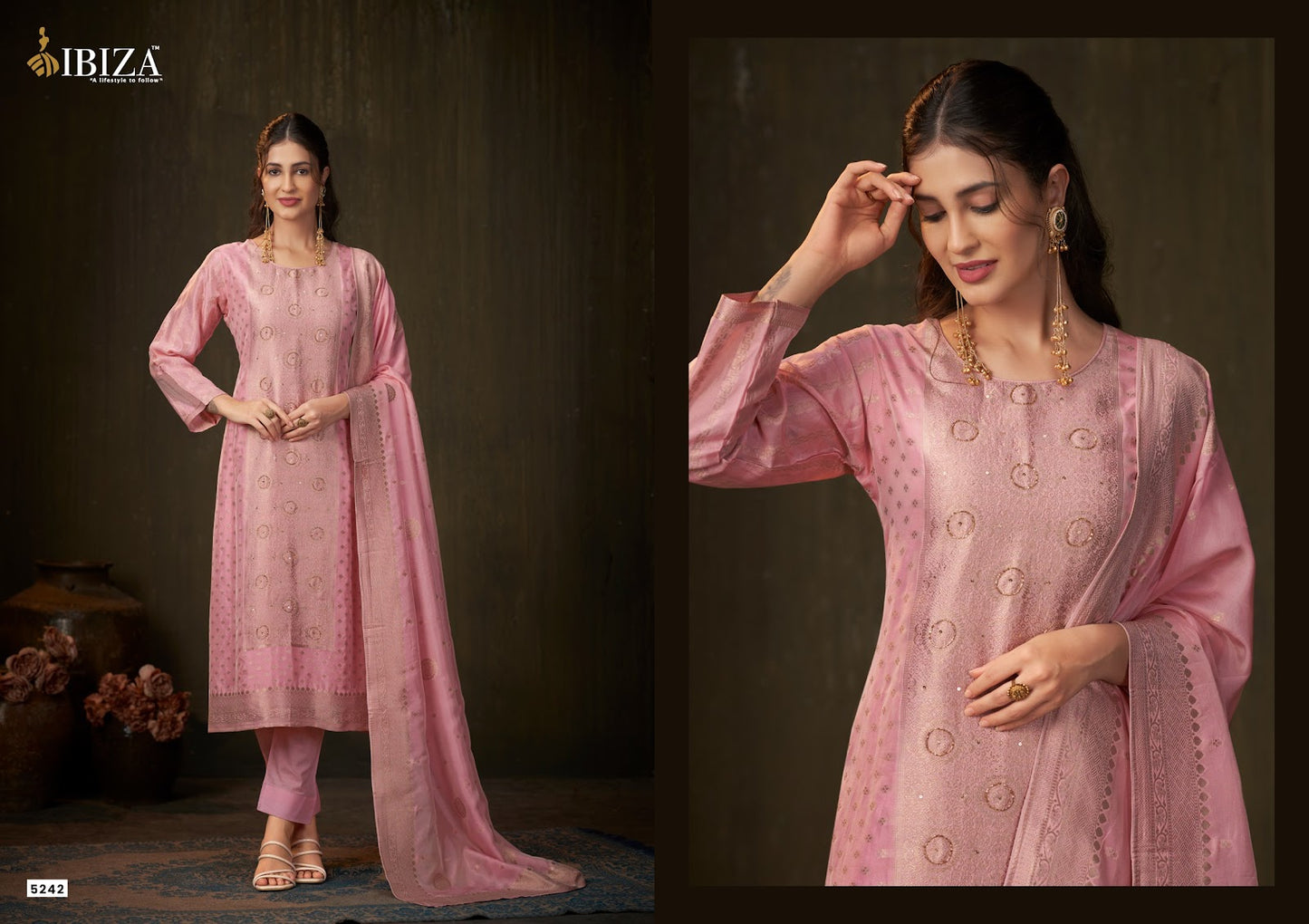 Samia Vol 5 Ibiza Banglori Silk Pant Style Suits Exporter