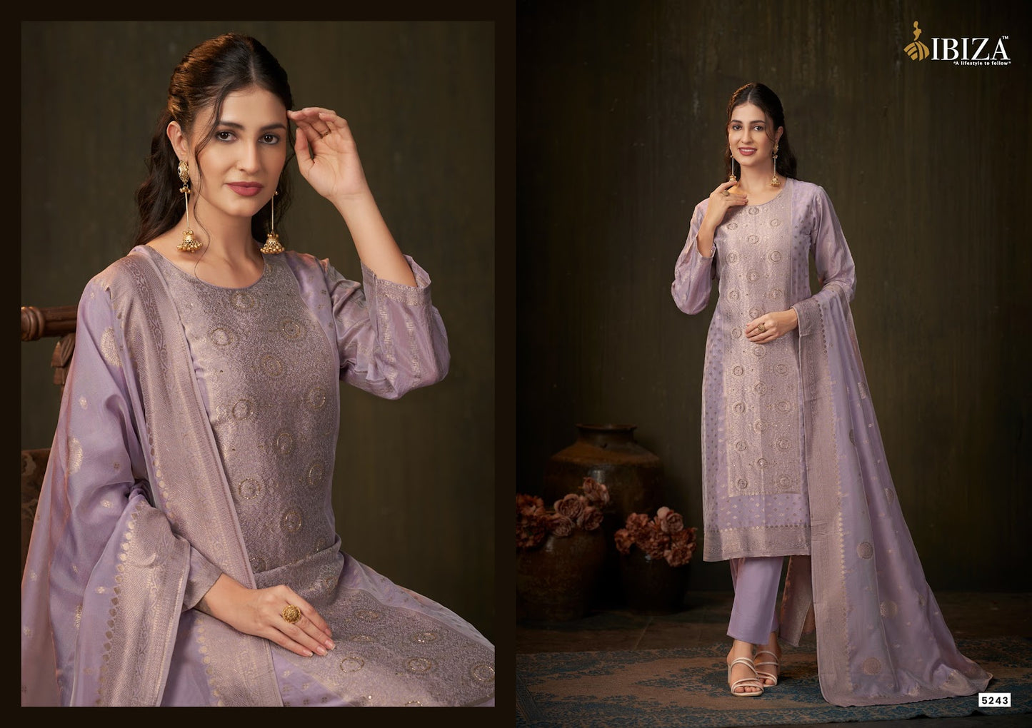 Samia Vol 5 Ibiza Banglori Silk Pant Style Suits Exporter