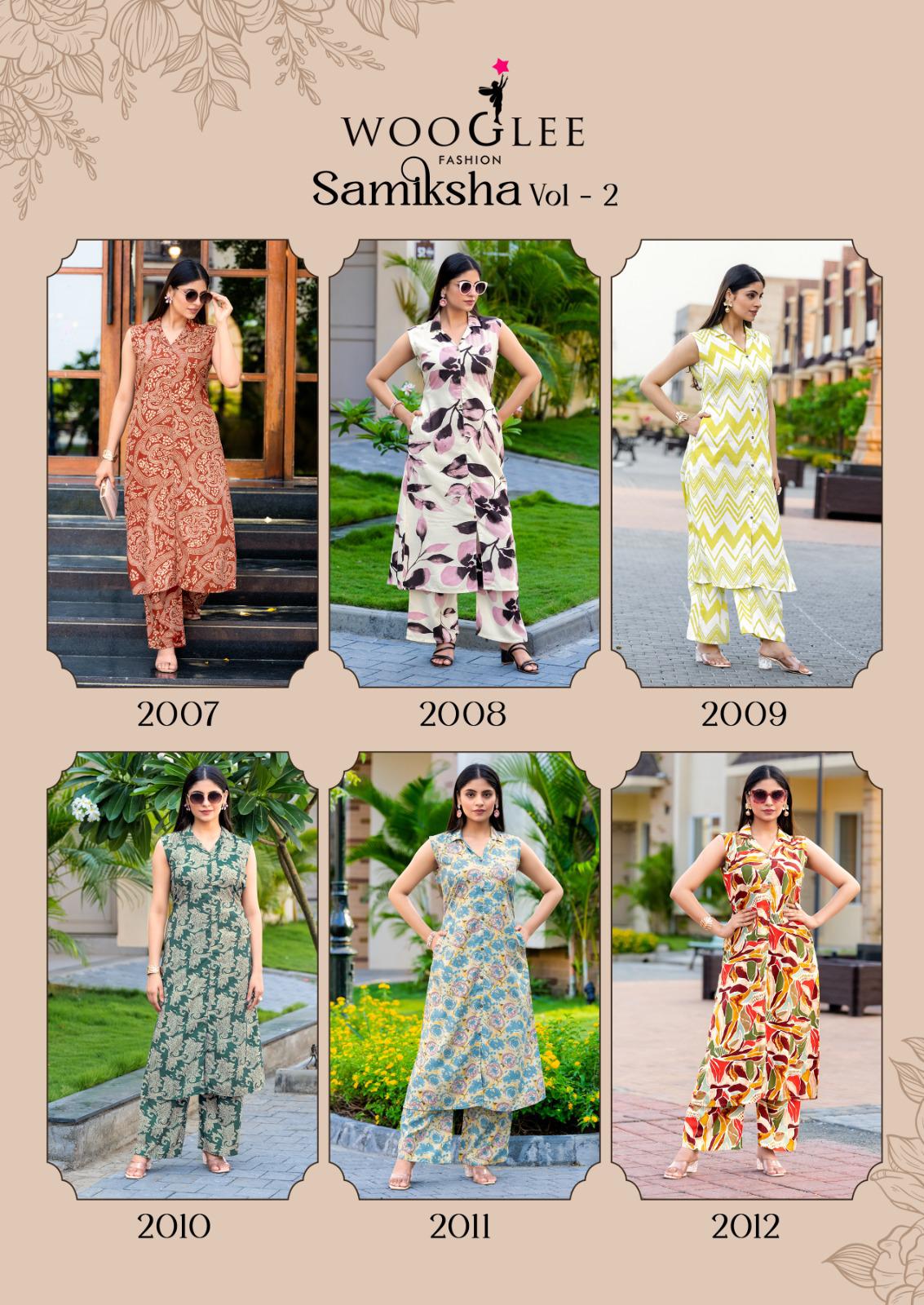 Samiksha Vol 2 Wooglee Rayon Kurti Plazzo Set Supplier