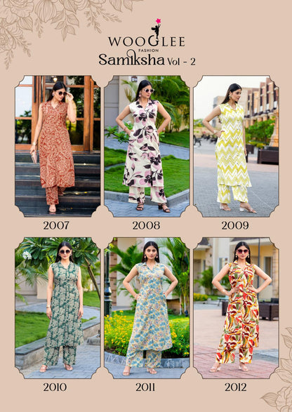 Samiksha Vol 2 Wooglee Rayon Kurti Plazzo Set Supplier