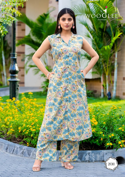 Samiksha Vol 2 Wooglee Rayon Kurti Plazzo Set Supplier