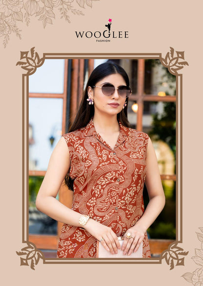Samiksha Vol 2 Wooglee Rayon Kurti Plazzo Set Supplier