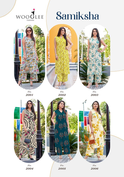 Samiksha Wooglee Rayon Kurti Plazzo Set Wholesale