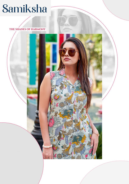 Samiksha Wooglee Rayon Kurti Plazzo Set Wholesale