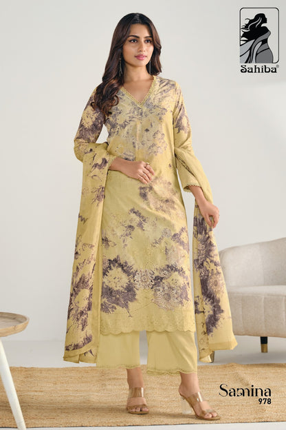 Samina Sahiba Pure Cotton Pant Style Suits Wholesale Price
