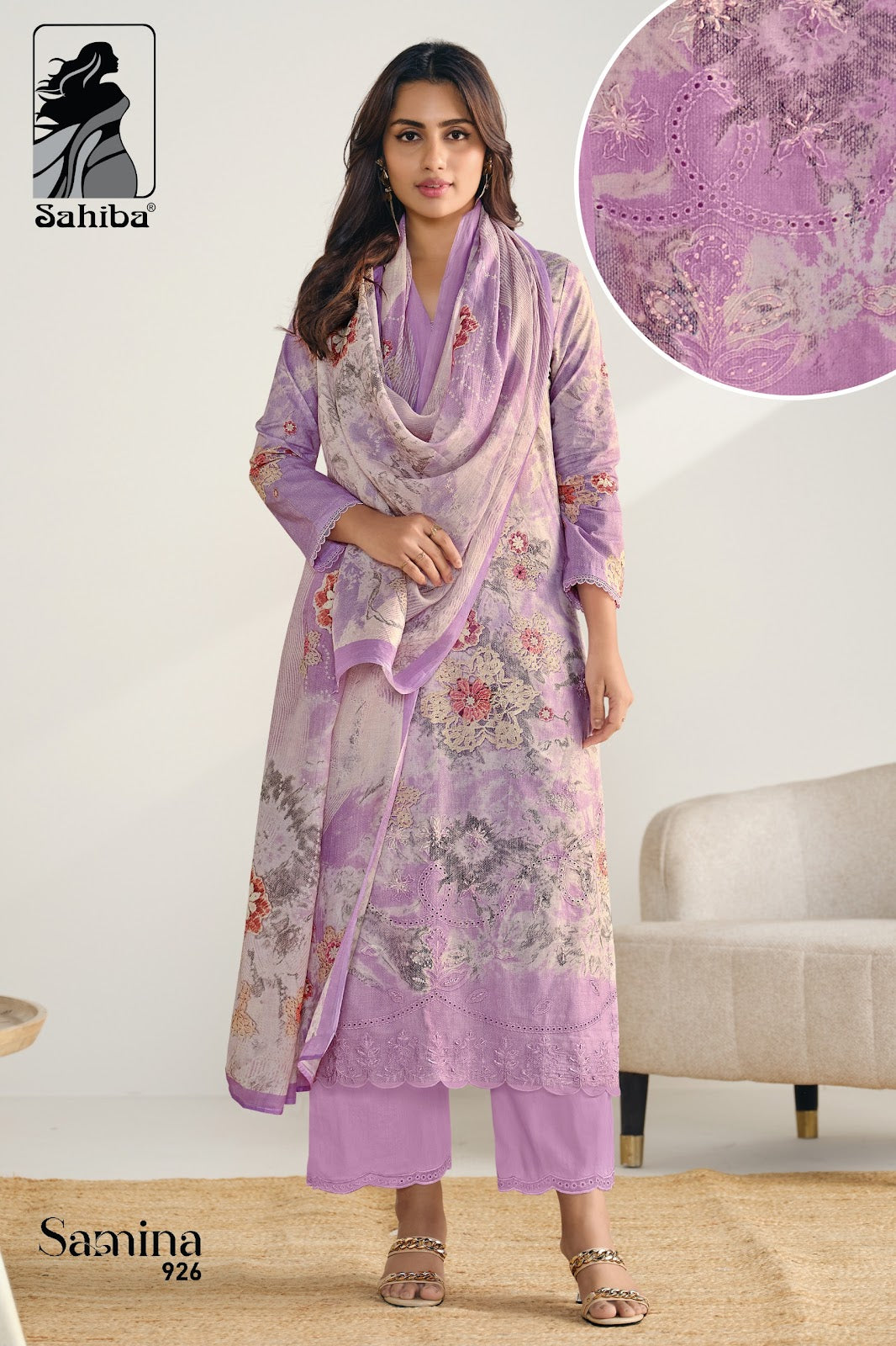 Samina Sahiba Pure Cotton Pant Style Suits Wholesale Price