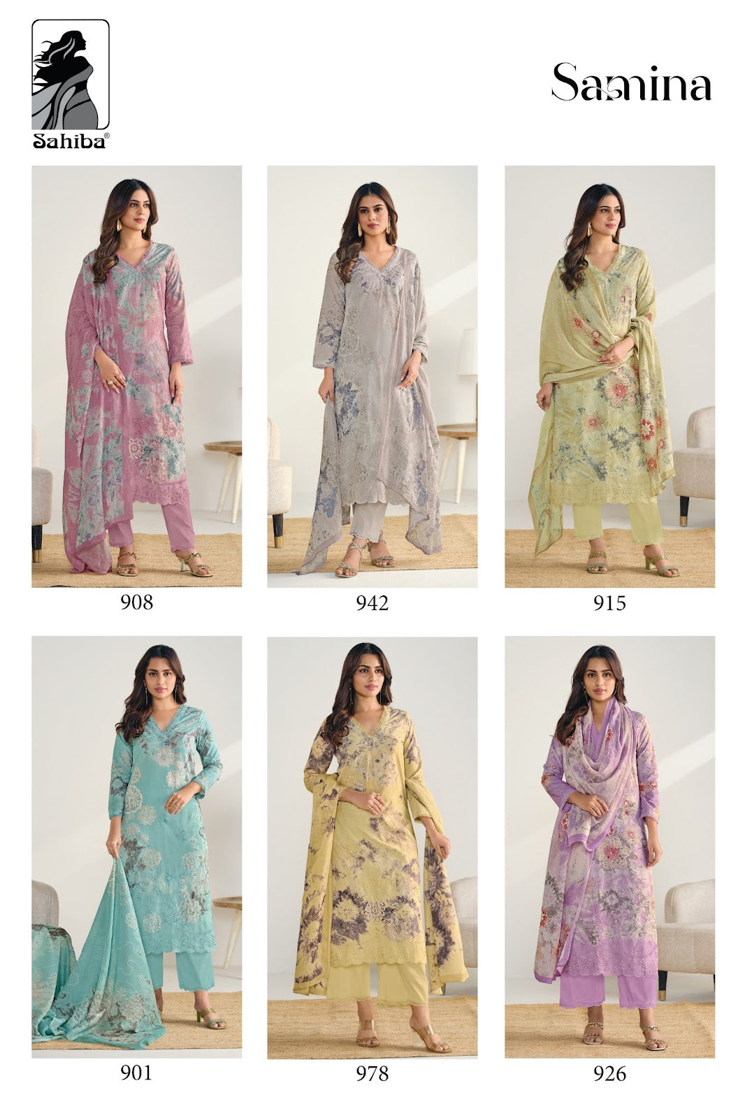 Samina Sahiba Pure Cotton Pant Style Suits Wholesale Price