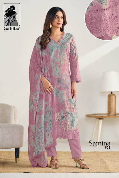 Samina Sahiba Pure Cotton Pant Style Suits Wholesale Price