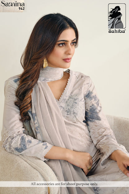 Samina Sahiba Pure Cotton Pant Style Suits Wholesale Price