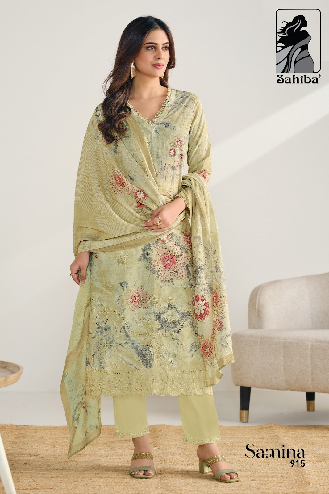 Samina Sahiba Pure Cotton Pant Style Suits Wholesale Price