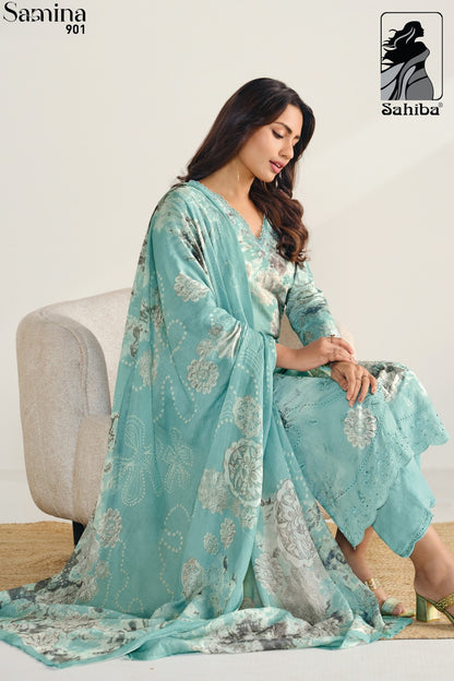 Samina Sahiba Pure Cotton Pant Style Suits Wholesale Price