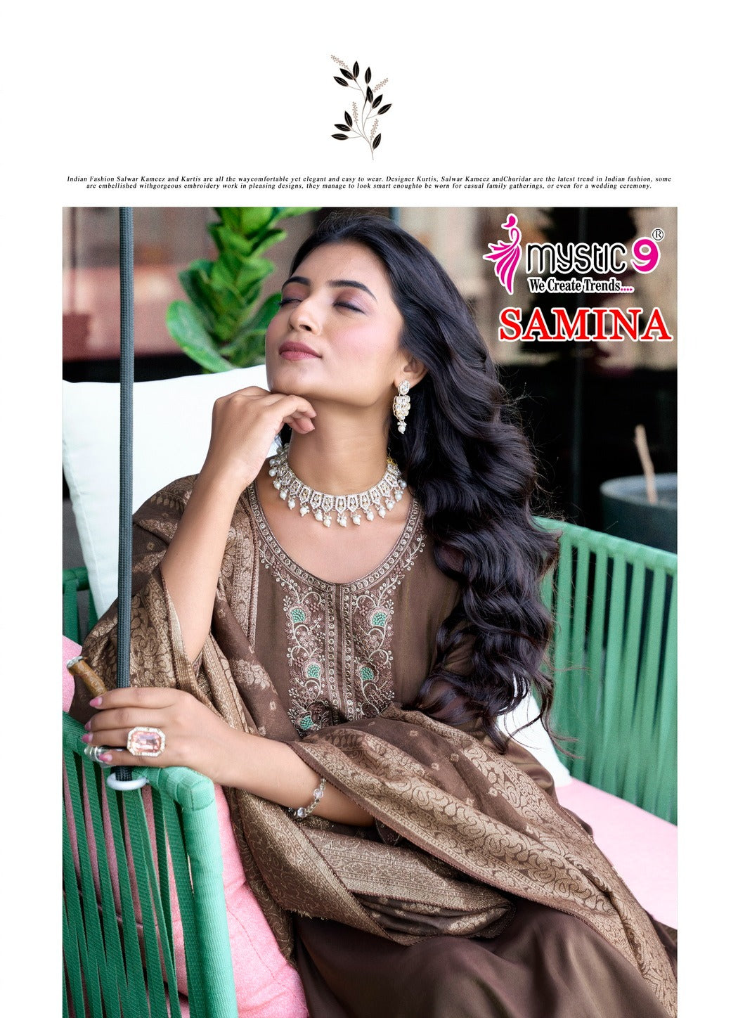 Samina Vol 1 Mystic 9 Roman Silk Readymade Pant Style Suits Exporter