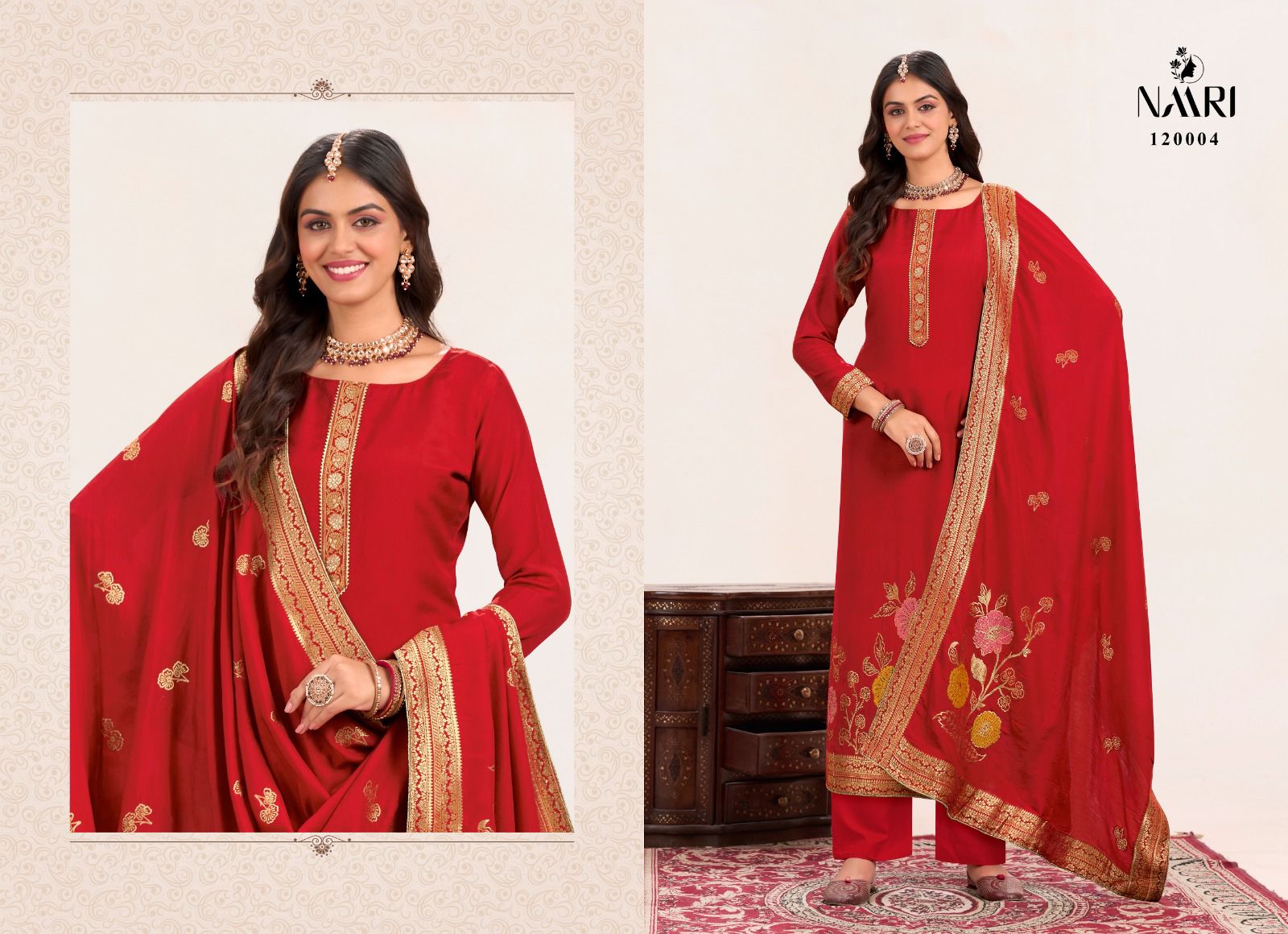Samira Naari Jacquard Pant Style Suits Wholesaler Gujarat