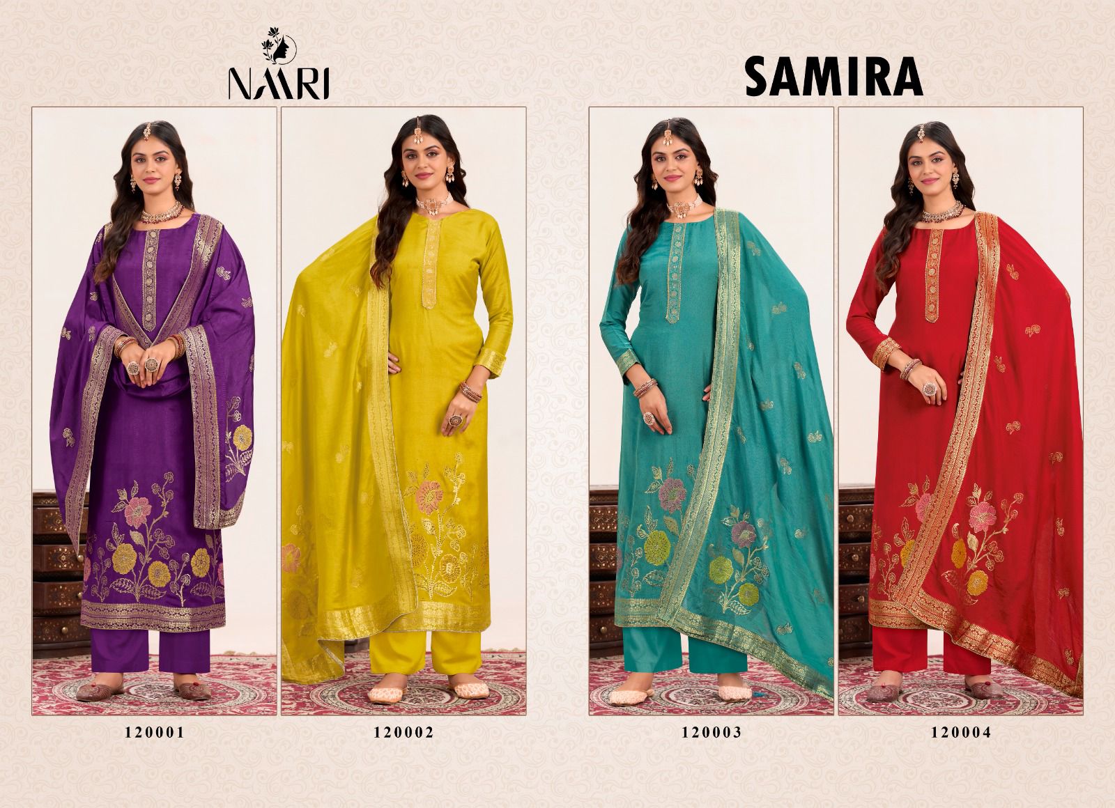 Samira Naari Jacquard Pant Style Suits Wholesaler Gujarat