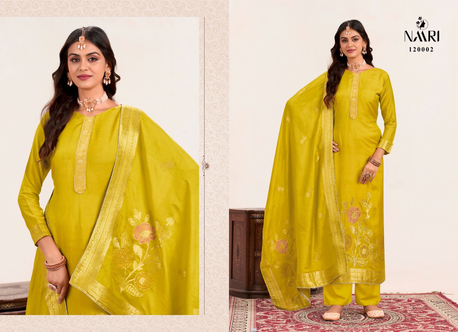 Samira Naari Jacquard Pant Style Suits Wholesaler Gujarat