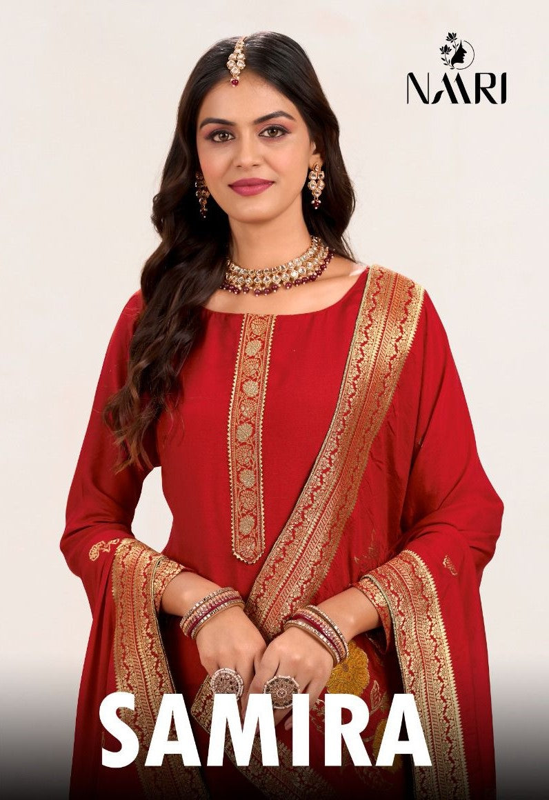 Samira Naari Jacquard Pant Style Suits Wholesaler Gujarat