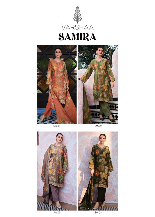 Samira Varsha Fashions Simmer Pant Style Suits Exporter India