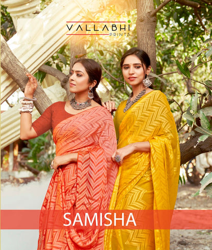 Samisha Vallabhi Prints Georgette Sarees Exporter