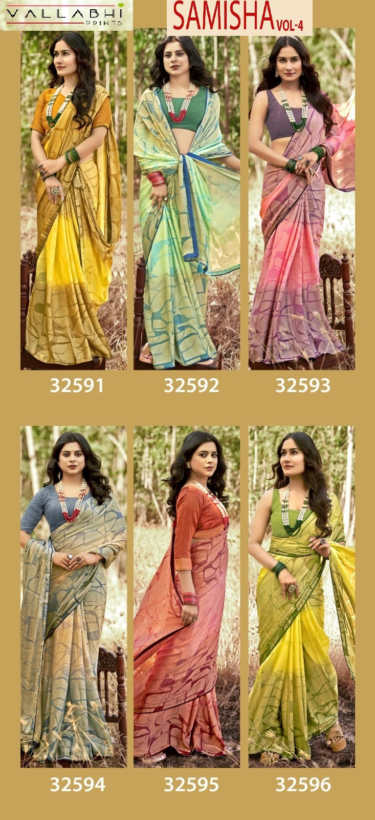 Samisha Vol 4 Vallabhi Prints Moss Sarees Exporter