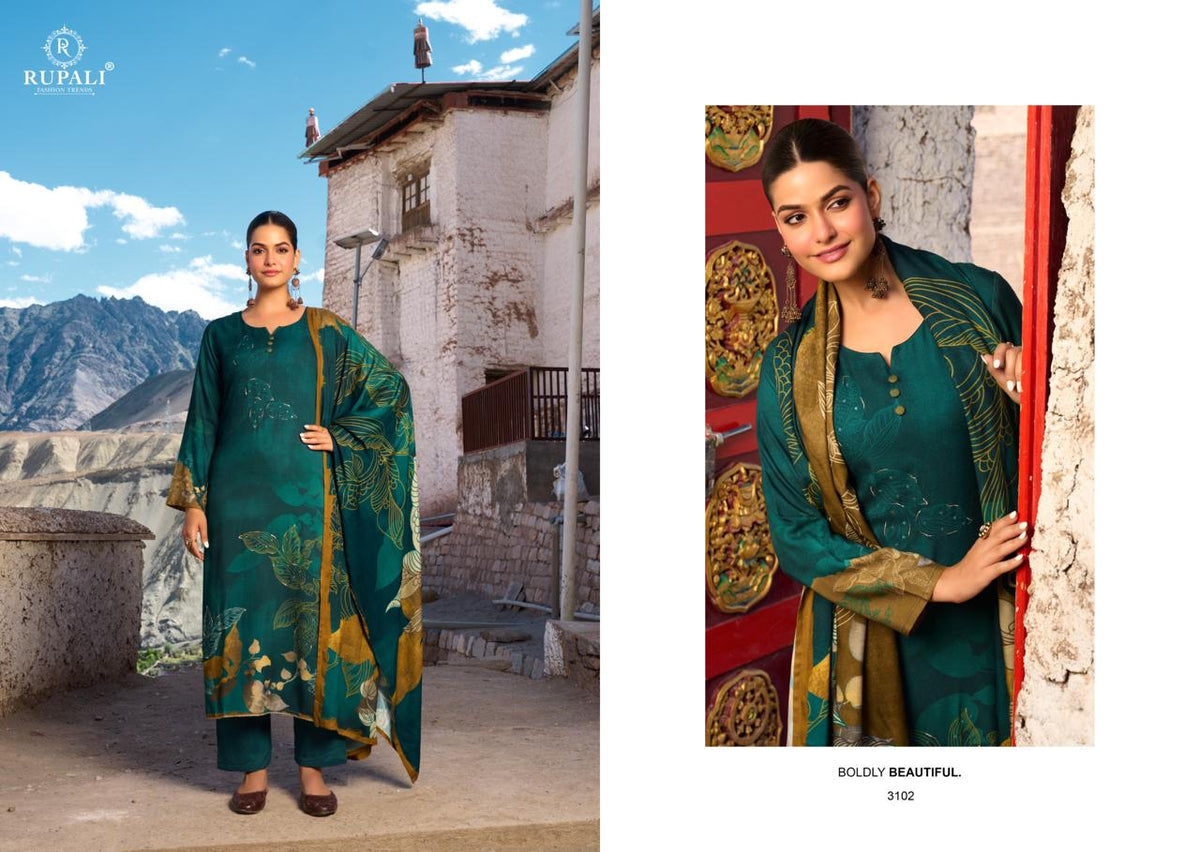 Samithra Rupali Viscose Pashmina Suits Exporter
