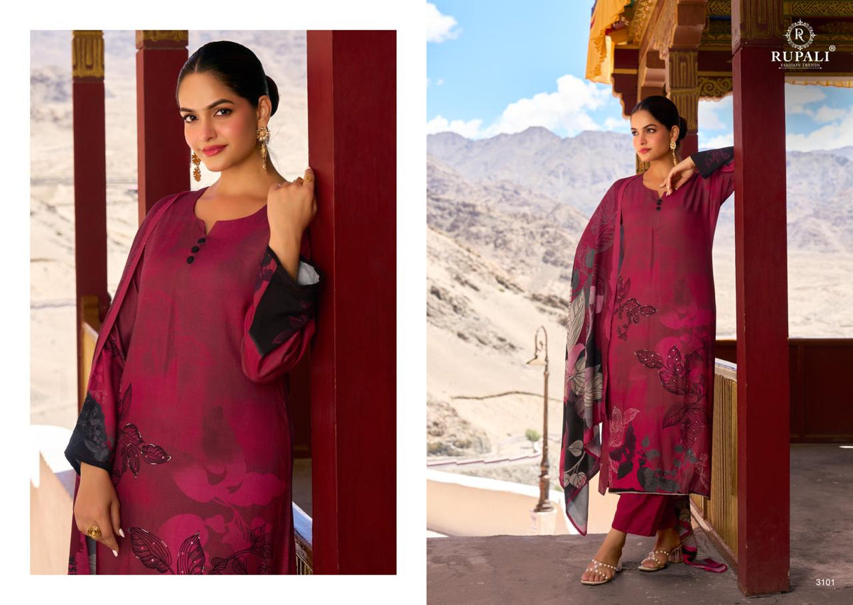 Samithra Rupali Viscose Pashmina Suits Exporter