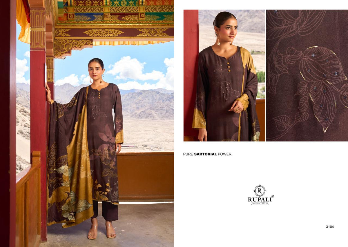 Samithra Rupali Viscose Pashmina Suits Exporter