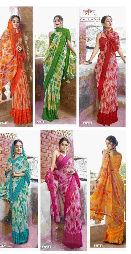 Sampreeti Vol 4 Vallabhi Prints Georgette Sarees Exporter Gujarat