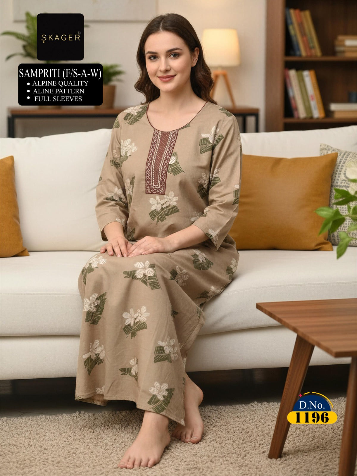 Sampriti 1606 Skager Alpine Night Gowns Supplier India