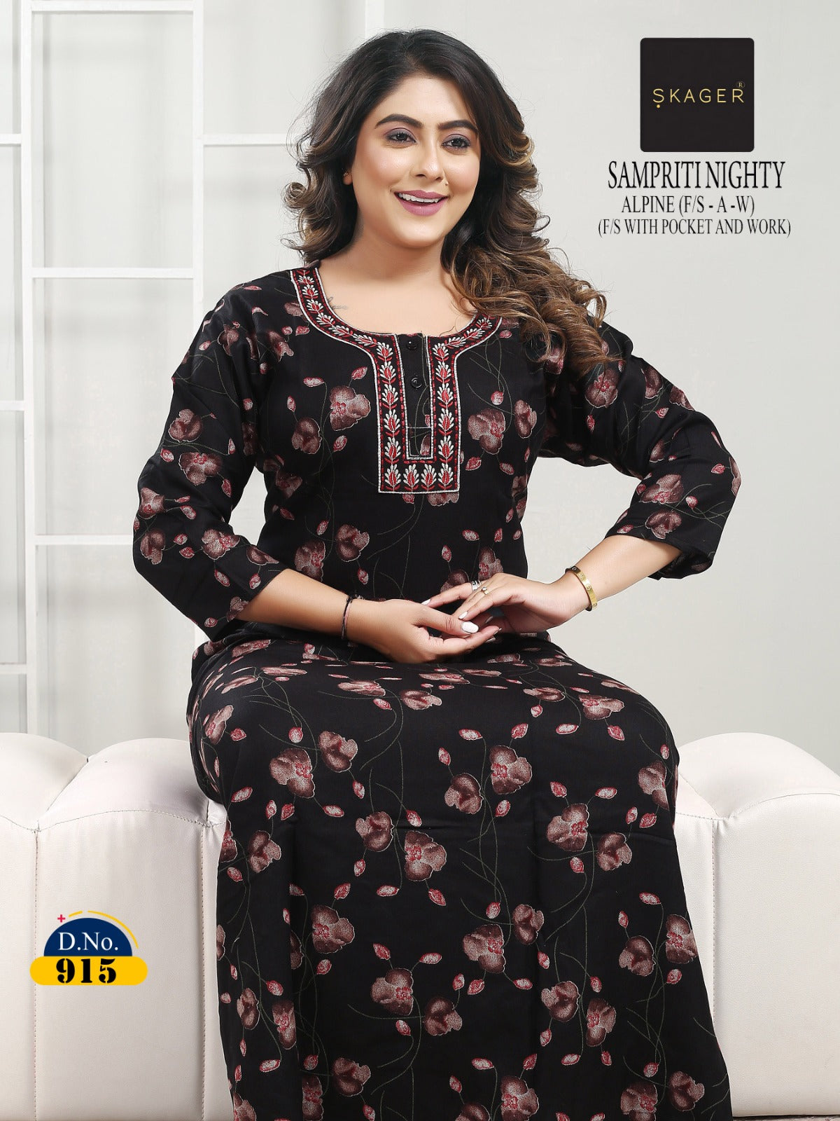 Sampriti Skager Alpine Night Gowns Wholesaler India
