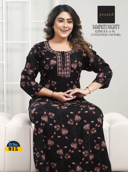 Sampriti Skager Alpine Night Gowns Wholesaler India