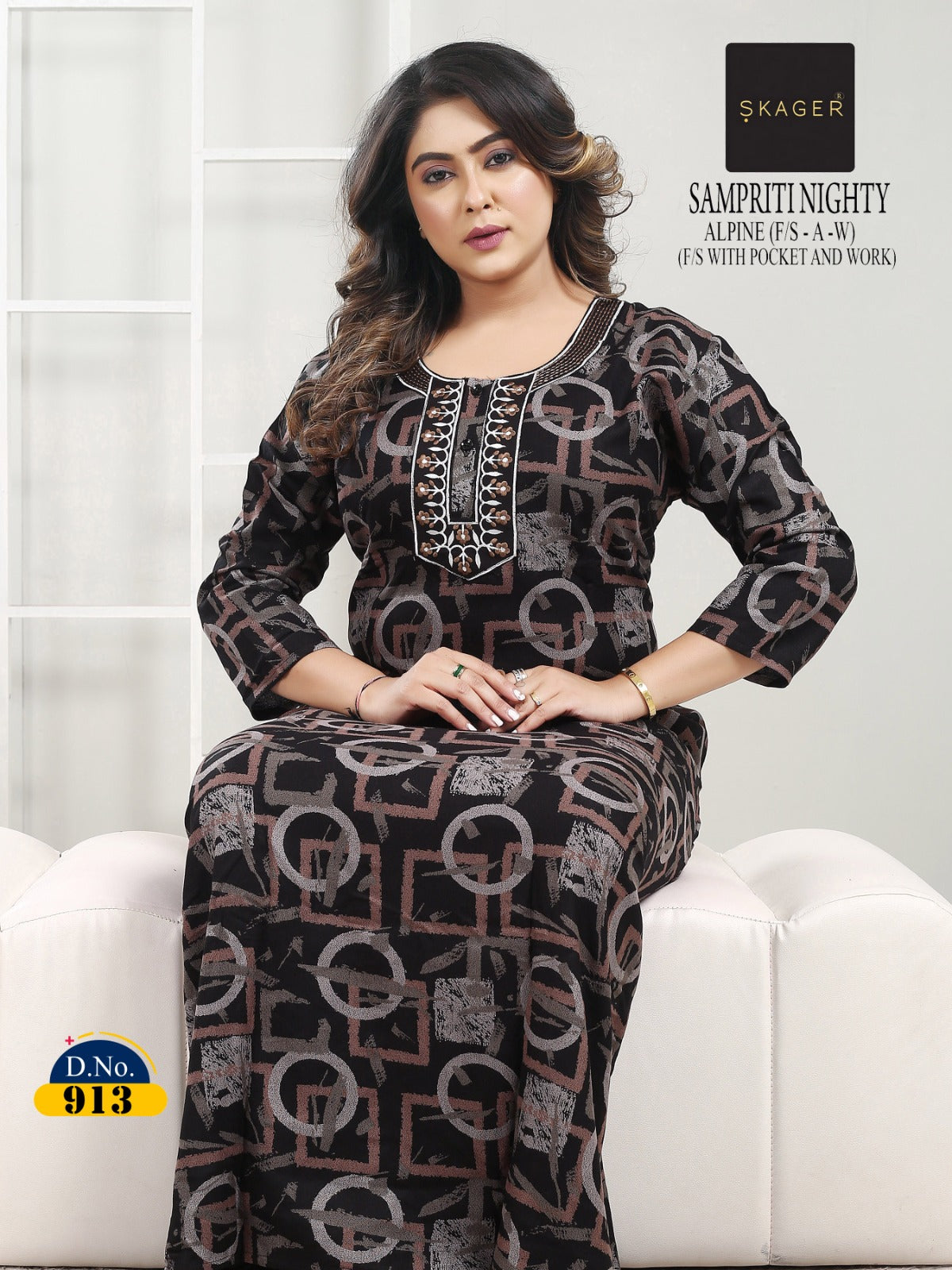 Sampriti Skager Alpine Night Gowns Wholesaler India