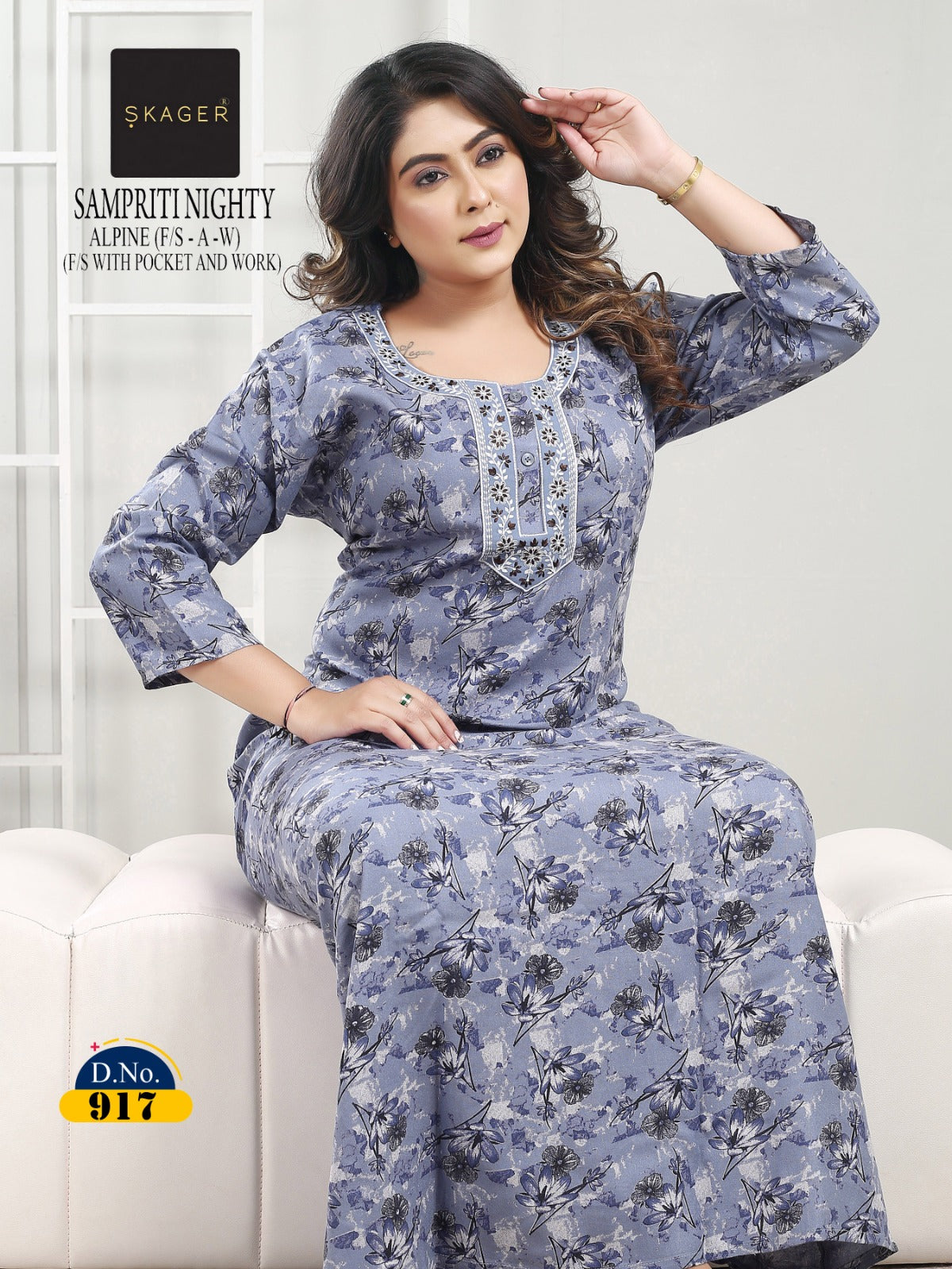 Sampriti Skager Alpine Night Gowns Wholesaler India