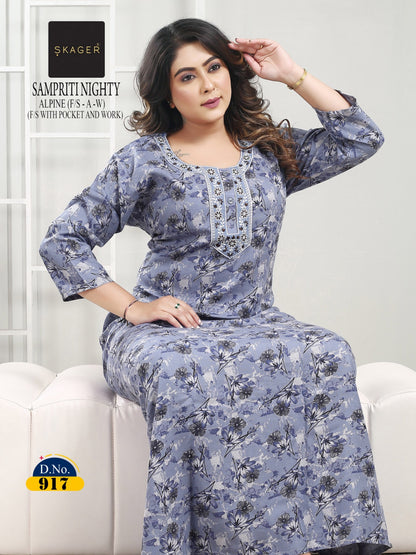 Sampriti Skager Alpine Night Gowns Wholesaler India