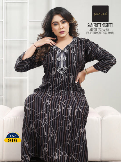 Sampriti Skager Alpine Night Gowns Wholesaler India