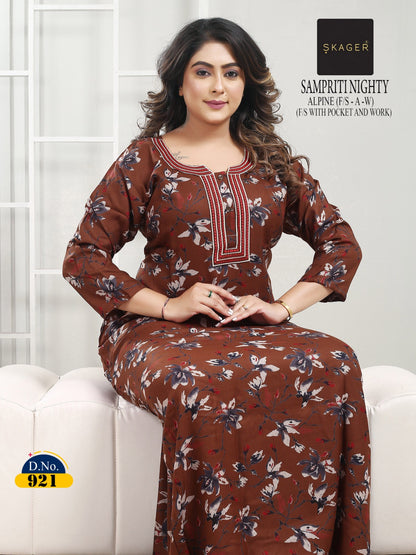 Sampriti Skager Alpine Night Gowns Wholesaler India