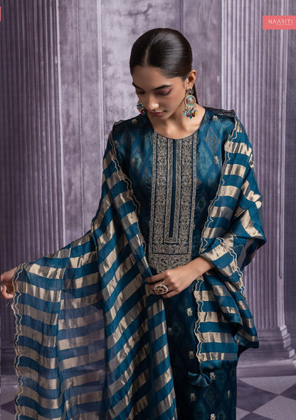 Samreen Naariti Silk Jacquard Pant Style Suits Wholesaler