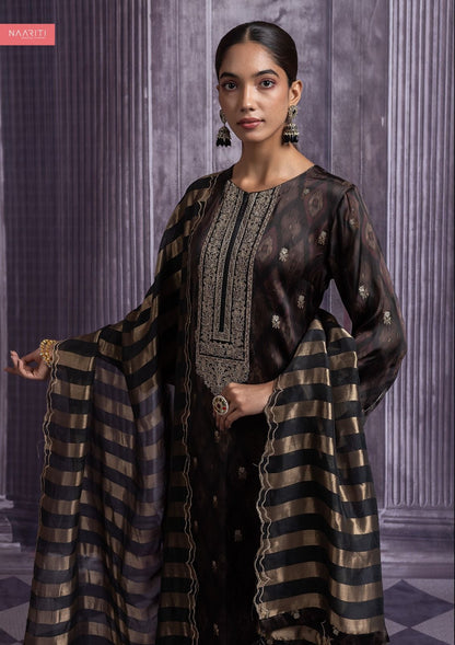 Samreen Naariti Silk Jacquard Pant Style Suits Wholesaler