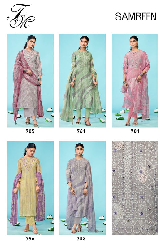 Samreen Tm Pure Linen Pant Style Suits Wholesale Price