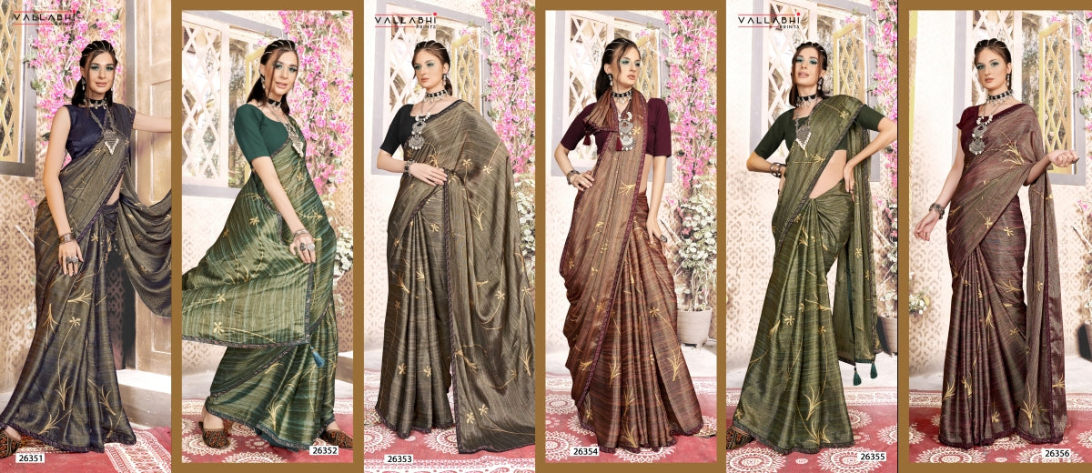 Samreen Vol 4 Vallabhi Prints Brasso Sarees – Kavya Style Plus